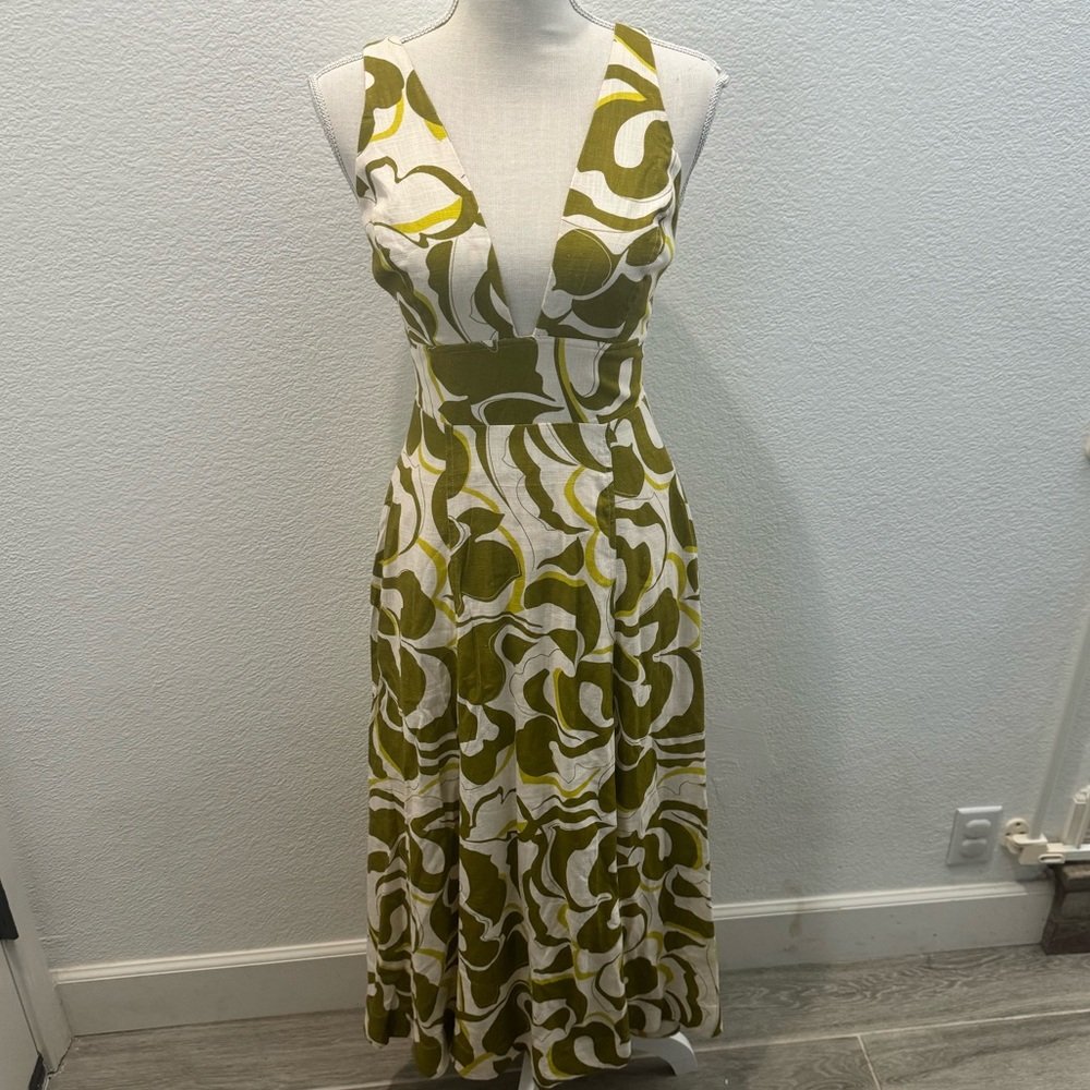 NICHOLAS Brown and Cream Midi Dress - Picture 6 of 10